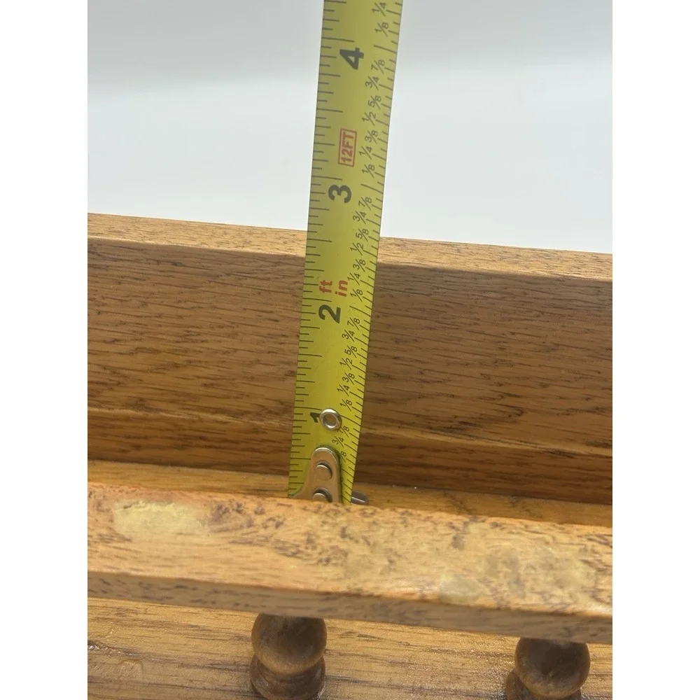 Vintage Spindle Rail Solid Oak Wood Wall Mounted Shelf 16